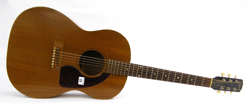 Gibson B15 acoustic guitar, circa 1968, ser. no. 508423, mahogany finish with some marks and