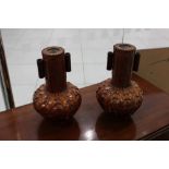 Pair of woven bamboo and porcelain Japan