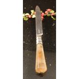 Stunning agate octagonal handled knife L