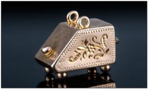 9ct Gold Charm In The Form Of A Coal Scuttle, Stamped 9ct