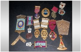 Collection Of Masonic Jewels, Enamel, Silver Etc. 12 In Total