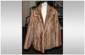 Ladies Blonde Mink Jacket, fully lined. Collar with revers. Cuff Sleeves. Approximate Size 12.