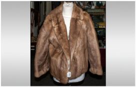 Ladies Blonde Mink Jacket Fully Lined, Collar With Revers. Hook  & Loop Fastenings. Button