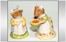 Royal Doutlon Brambly Hedge Collection, 2. Primrose Woodmence, 2. Mrs Toadflax. Original Boxes