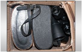 Five Pairs Of Binoculars To Include Swift Skipper Mk II 7x50 With Case, Skybolt 10x50 Wide Angle