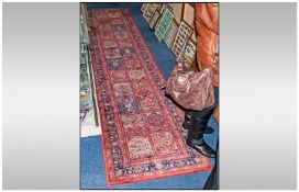 Persian Style Wool Runner Carpet 11 feet by 32 inches.