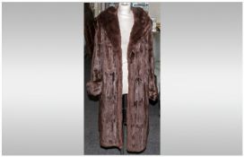 Ermine Fur Length Coat, hook and eye fastsening, slip pockets, approx size 12 lining with some