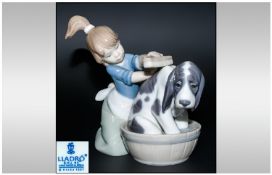 Lladro Figure ` Bashful Bather ` Model No.5455. Issued 1988, Height 5 Inches. Excellent Condition.