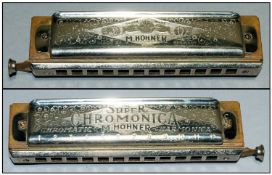 M. Hohner Super Chromonica with Original Box and Papers. Good Condition.