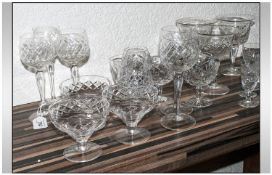 Collection Of Glassware Including five wine glasses, sundae dishes etc.