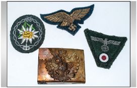 WW1 Style Austrian Army Belt Buckle, Luftwaff Pilots style Badge, German style Army Cap Badge &