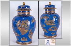 Carltonware Fine Large Temple Lidded Jar `Hang-Hsi` Shape & Pattern. 1662-1722 Special back stamp.