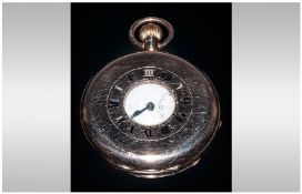 A 9ct Gold Cased Demi - Hunter Top Wind Pocket Watch. Hallmark London 1920. 98.1 grams. Excellent