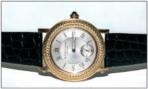 Gents 18ct Gold Cased Garrard Wristwatch, with visable 21ct white gold rotor and a high grade