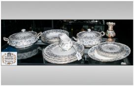 Paragon Part Dinner Set `Tuscany` Pattern comprising dinner plates, tureens, soup bowls and