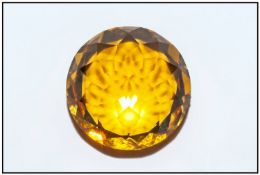 Unmounted Loose Stone Round Cut Yellow Citrine, Approx 7.00cts