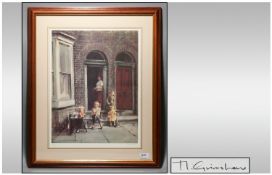 Marc Grimshaw Coloured Limited Edition Framed Print signed in pencil lower right. 1. `Street Scene,