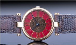 Ladies Must De Cartier Silver Gilt Watch