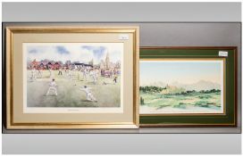 Two Framed Prints ``View In South Of France`` By HRH The Prince Of Wales, Numbered 90 Exclusive