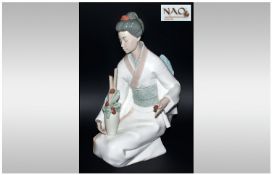 Nao by Lladro Figure `Oriental Lady`, 14 inches high, mint condition