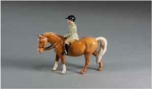 Beswick Rider & Horse Figure `Boy & Pony` Palomino, Model number 1500, designer Arthur Gredington.