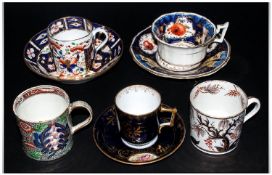 Assorted Selection of Pottery Items comprising derby cups and saucers, Rockingham cup and saucer,