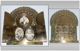 Mid To Late Victorian Architectural Photo Frame Of Arabesque Aesthetic Style, The Hinged Front With