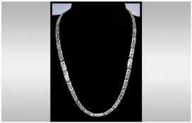 Silver Necklace With Gucci Style Links Stamped 925