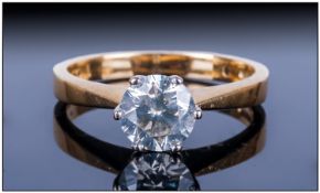 18ct Gold Set Single Stone Diamond Ring The brilliant cut round Diamond of excellent colour &