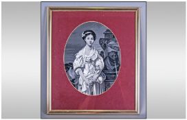 silk picture entitled, ``Le Cruche Cassee``, manufactured by Neyret Freres in France for J & J
