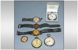 Mixed Lot Of Pocketwatches And Wristwatches, All Spares Or Repair