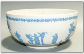 Wedgwood Pale Blue Jasper On White Sacrifice Bowl