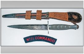 WW2 style British Commando Dagger with Engraved Blade 1944