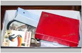 Box of Various Collectables including playing cards, eau de parfum, Harmonica  etc