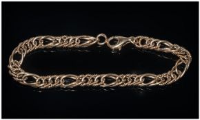 9ct Gold Fancy Link Bracelet, Stamped 375, 7½ Inches Long, Gross Weight 12g