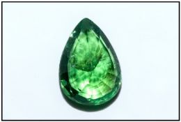 Unmounted Loose Stone Pear Cut Green Tsavorite, Approx 1.25cts