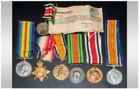 World War I Set Of Four Medals, 1. 1914-1915 star, 2. 1914-1918 service medal, 3. 1914-1918 great