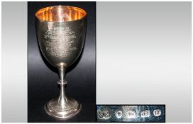A Victorian Silver Cup, Hallmark Birmingham 1886, with Inscription Which Reads, R.F.M Harry. C.