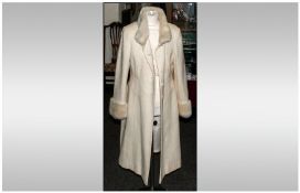 Ladies Three Quarter Length `Planet` Cream Coloured Coat.