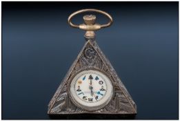 Brass Cased Masonic Pocket Watch