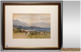 Edward Theodore Compton 1849 - 1921 Pusiano Lake, Northern Italy Watercolour, Signed and Titled.