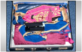 Masonic Briefcase Containing Sashes, Aprons and Enamelled Jewels