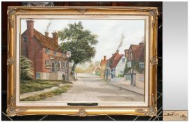 Keith Sutton Original Framed Oil on Board Titled `The Dorset Arms Inn Hartfield Sussex`. Signed and