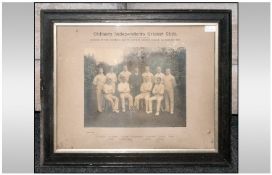 Cricketing Memorabilia Oldham Independants Cricket Club 1907 Original silver gelatin print, Knott