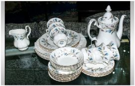 Royal Albert Bone China `Brigadoon` Tea Service Comprising 6 cups, 6 saucers, 4 bowls, 4 side