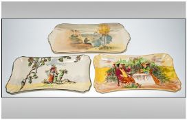 Royal Doulton Early Series Ware Sandwich Trays, 1. Rural England `Cleaners; D5003 Woman with child