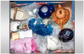 Box of Assorted Ceramics including glass ware, Capri coffee set, Indian Tree, glass ware etc