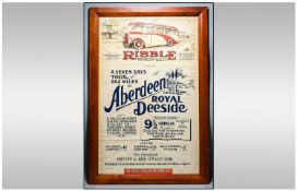 Rare Aberdeen Royal Deeside Vintage Ribble Motors Services Ltd Poster, dated 1936. Inclusive charge