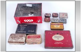 Collection of Vintage Product Tins including Oxo, Bulwark Cut Plug, Redbreast Flake, various