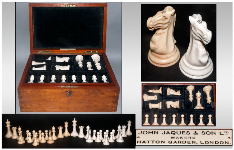 Staunton Ivory Chess Set By J. JAQUES & SON Ltd HATTON GARDEN, London, Circa 1910 The kings stamped